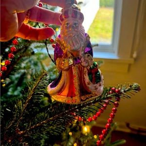 Santa, glass, vintage